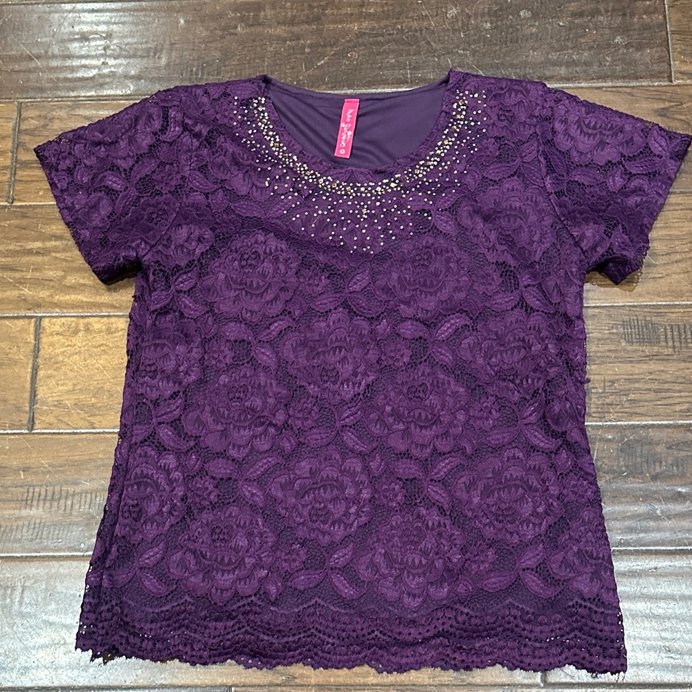 Elegant Purple Lace Women's Top